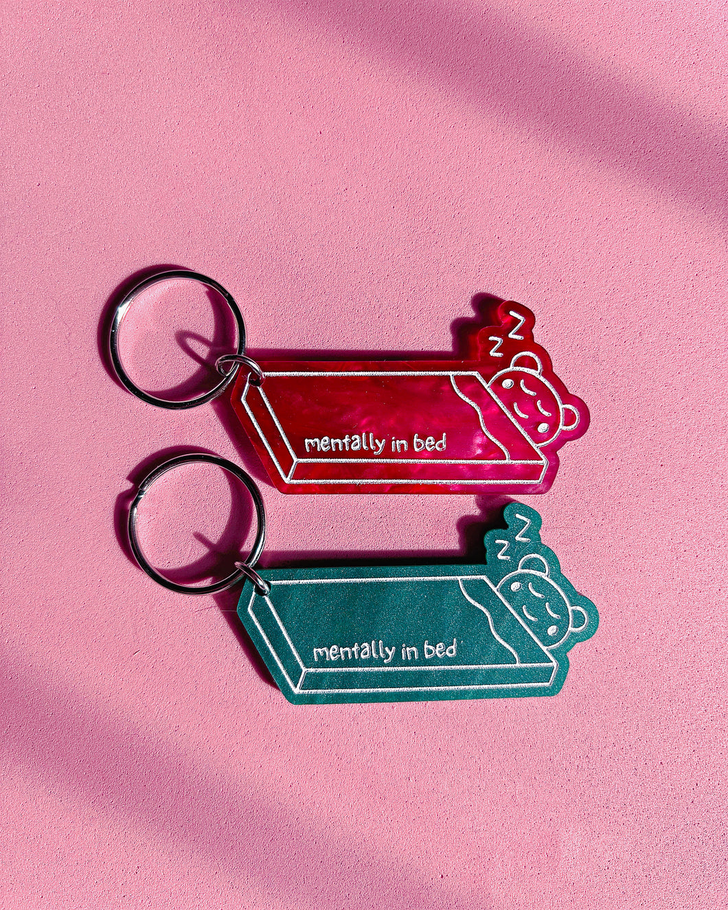Mentally in Bed Keychain