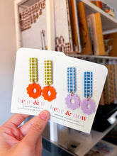 Load image into Gallery viewer, Gingham Floral -Blue/Lavender
